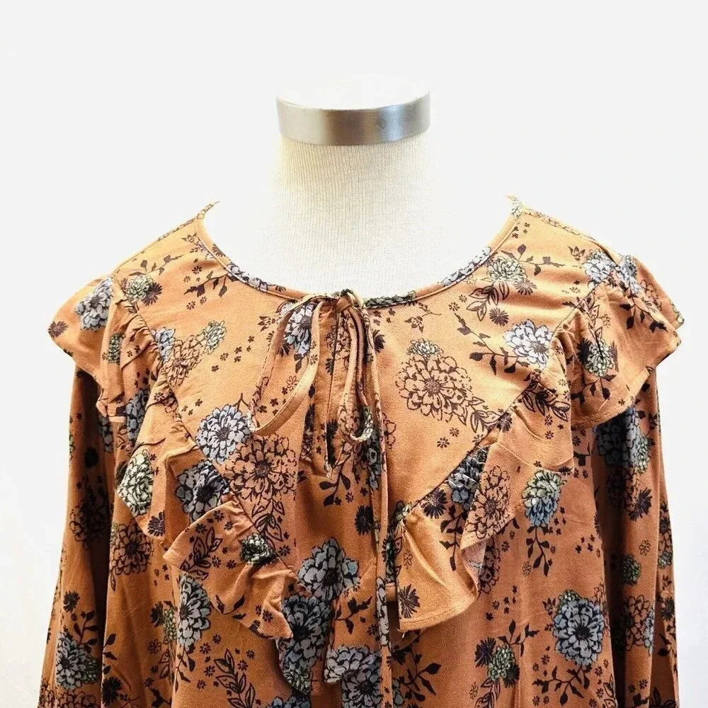 NWT SONOMA Women Long Sleeve Pull Over Keyhole Round Neck Floral  Shirt Size 3X - Picture 2 of 13
